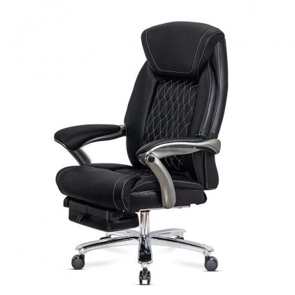 Scaun birou ergonomic OFF 906 negru Scaun directorial negru din piele ecologică premium și suport lombar reglabil OFF 950 - REZISTENT 150 KG
