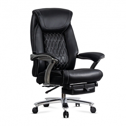 Scaun birou ergonomic OFF 906 negru Scaun directorial negru din piele ecologică premium și suport lombar reglabil OFF 950 - REZISTENT 150 KG