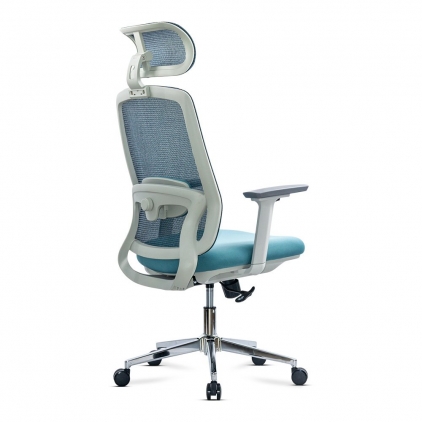 Scaun de birou din piele ecologica REZISTENT 200 KG OFF 800 gri Scaun ergonomic de birou OFF 403 bleu din mesh cu brate reglabile 3D