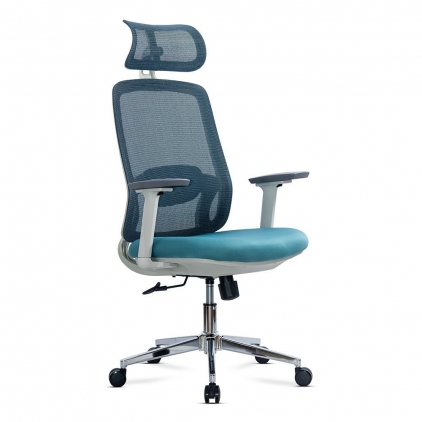 Scaun de birou din piele ecologica REZISTENT 200 KG OFF 800 gri Scaun ergonomic de birou OFF 403 bleu din mesh cu brate reglabile 3D