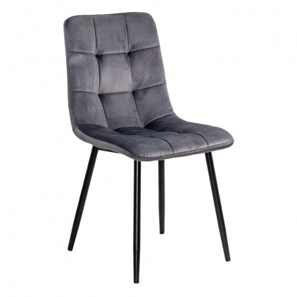 Scaun living din catifea cu picioare metalice BUC 211 gri
