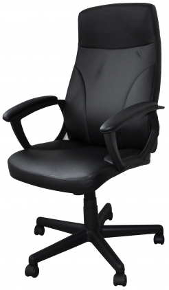  Scaun de birou, brate plastic, rotile, piele ecologica, Office Products Crete - negru