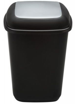  Cos plastic reciclare selectiva, capacitate 90l, PLAFOR Quatro - negru cu capac gri - altele