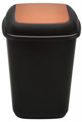  Cos plastic reciclare selectiva, capacitate 90l, PLAFOR Quatro - negru cu capac maro - bio